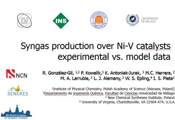 Dr Izabela S.Pieta presented at 8th World Congress on Oxidation Catalysis.